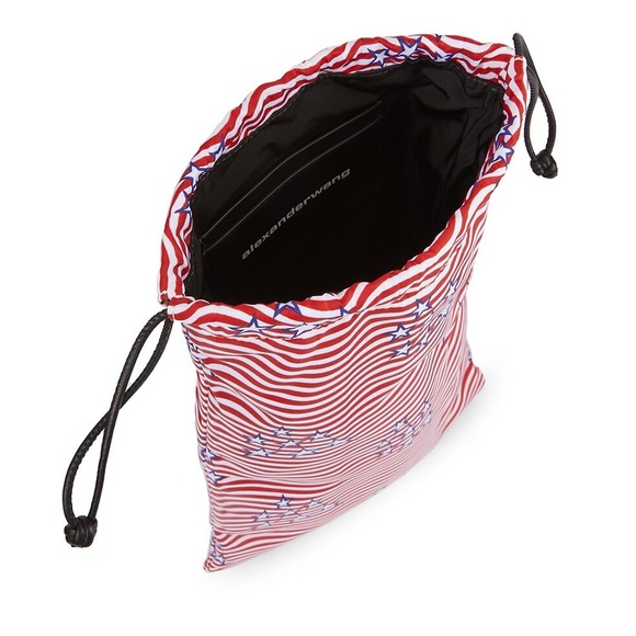 NWT Alexander Wang Ryan & Stars Stripes Drawstring Pouch Bag - Picture 2 of 5
